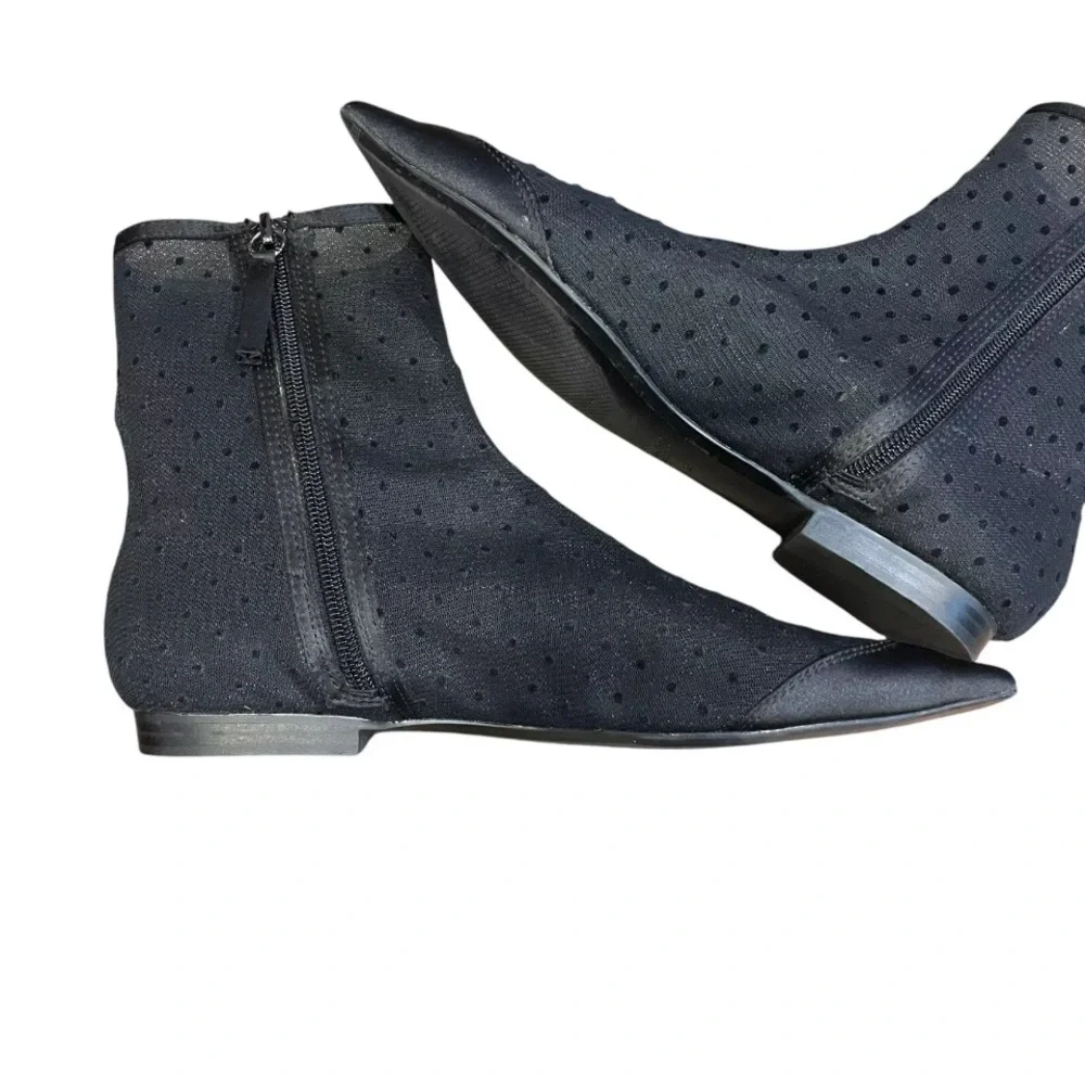 Zara Basic Black Mesh Polka Dot Pointed Toe Boots – EU 36 (Fits US 6–6.5) - Picture 5 of 10